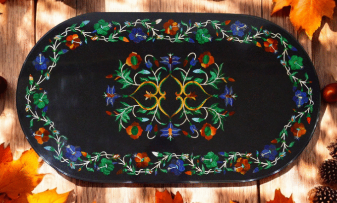Oval Black Marble TableTop