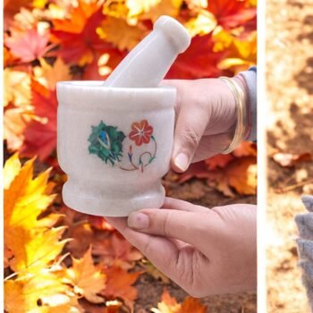 Handcrafted Marble Mortar and Pestle