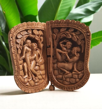 Hand-Carved Wooden Folding Sculpture Panel