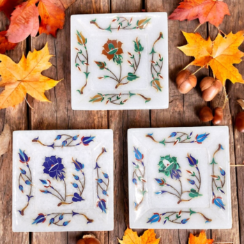 decorative square marble plates
