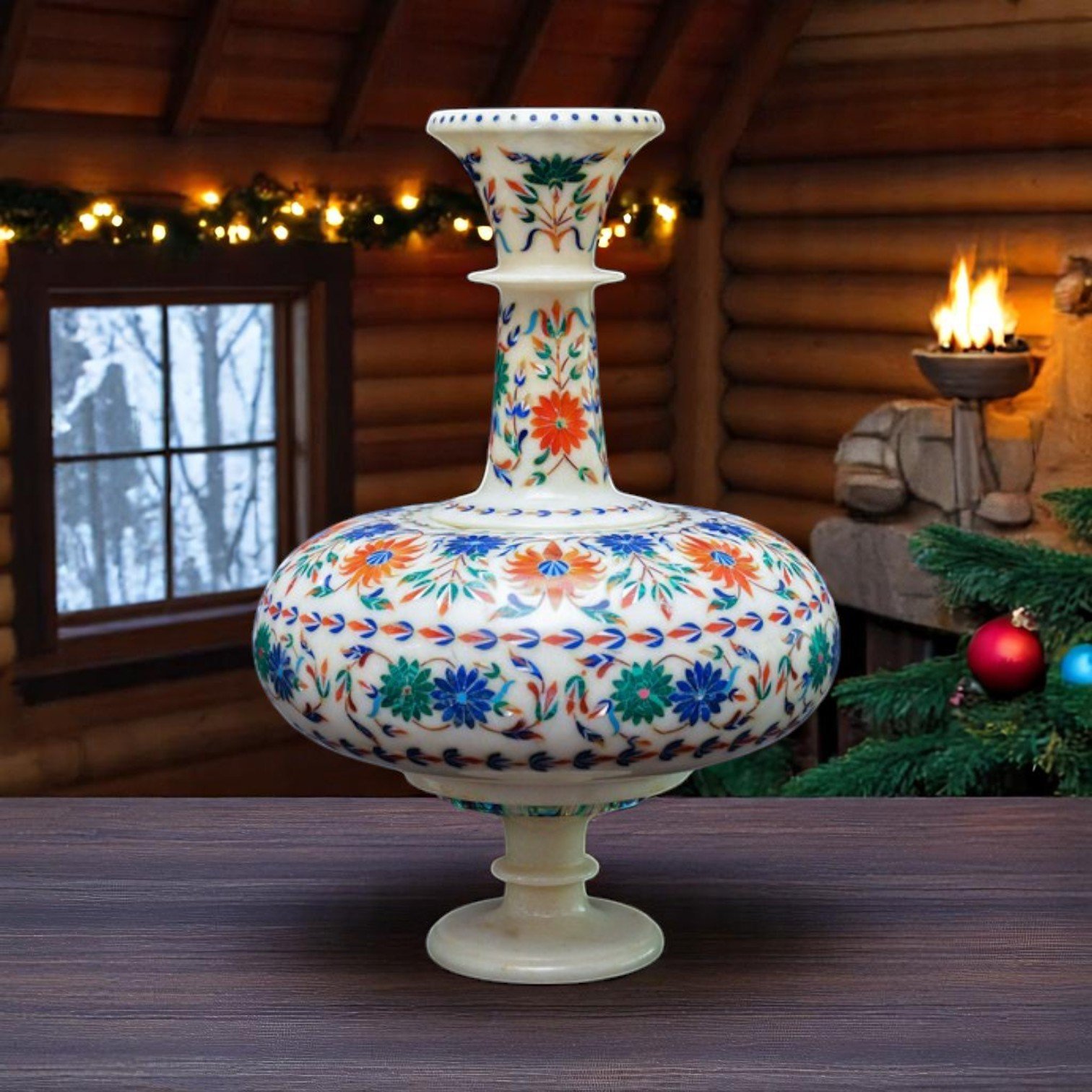 Ornamental Ceramic Pedestal Vase or Decorative