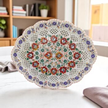 Decorative Marble Platter Featuring