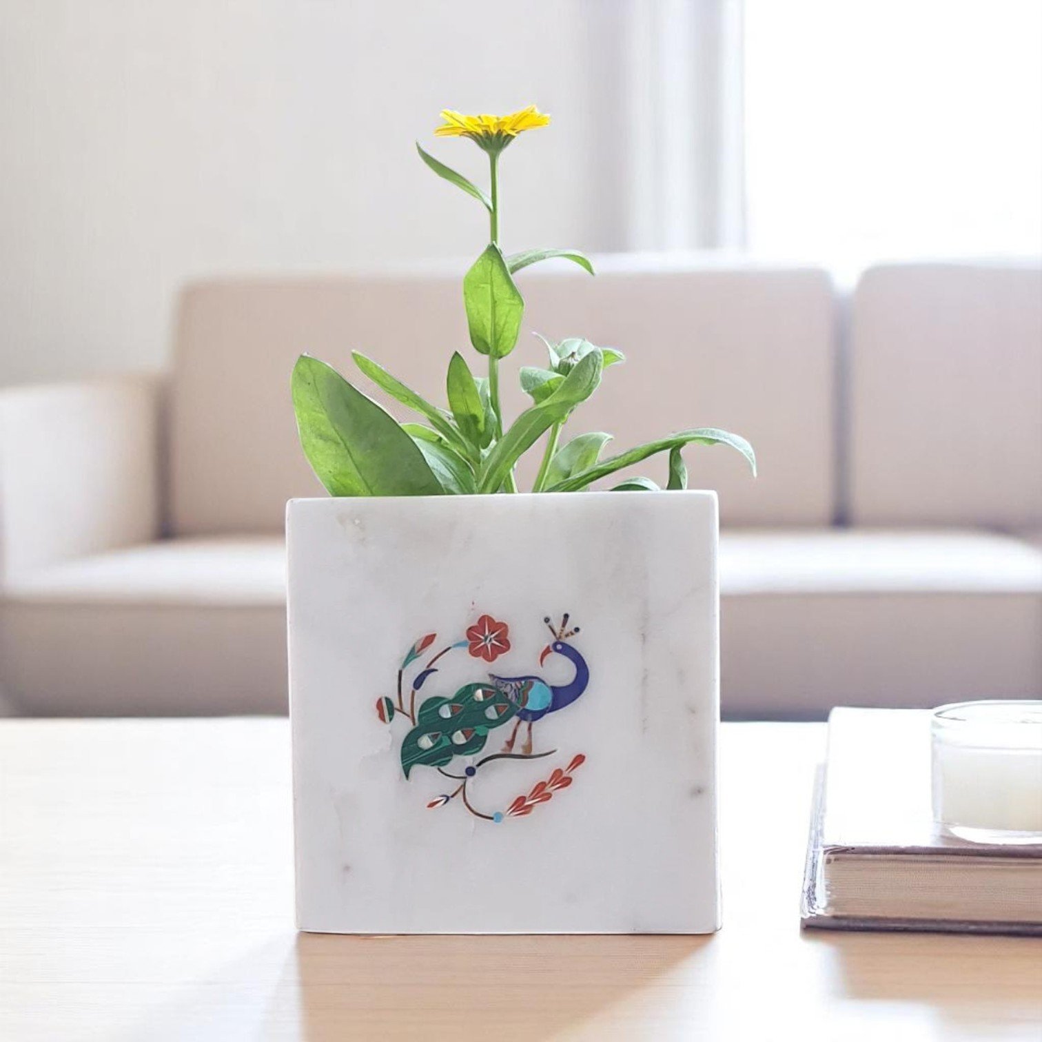 Square Marble Planter