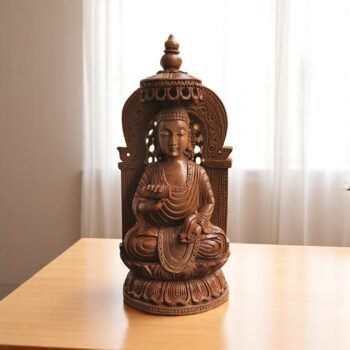 Hand-Carved Wooden Buddha Statue