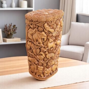 Wooden Decorative Vase Cylindrical Container