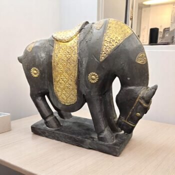 Decorative Black Elephant Sculpture